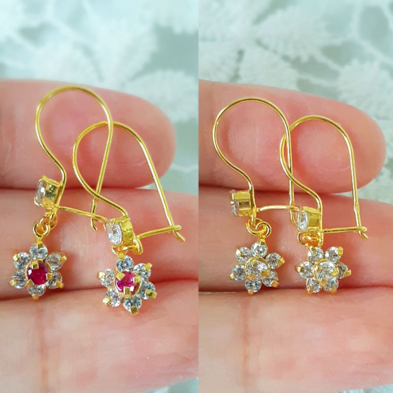 Anting Kait Bunga Mata Emas Muda 1 gr