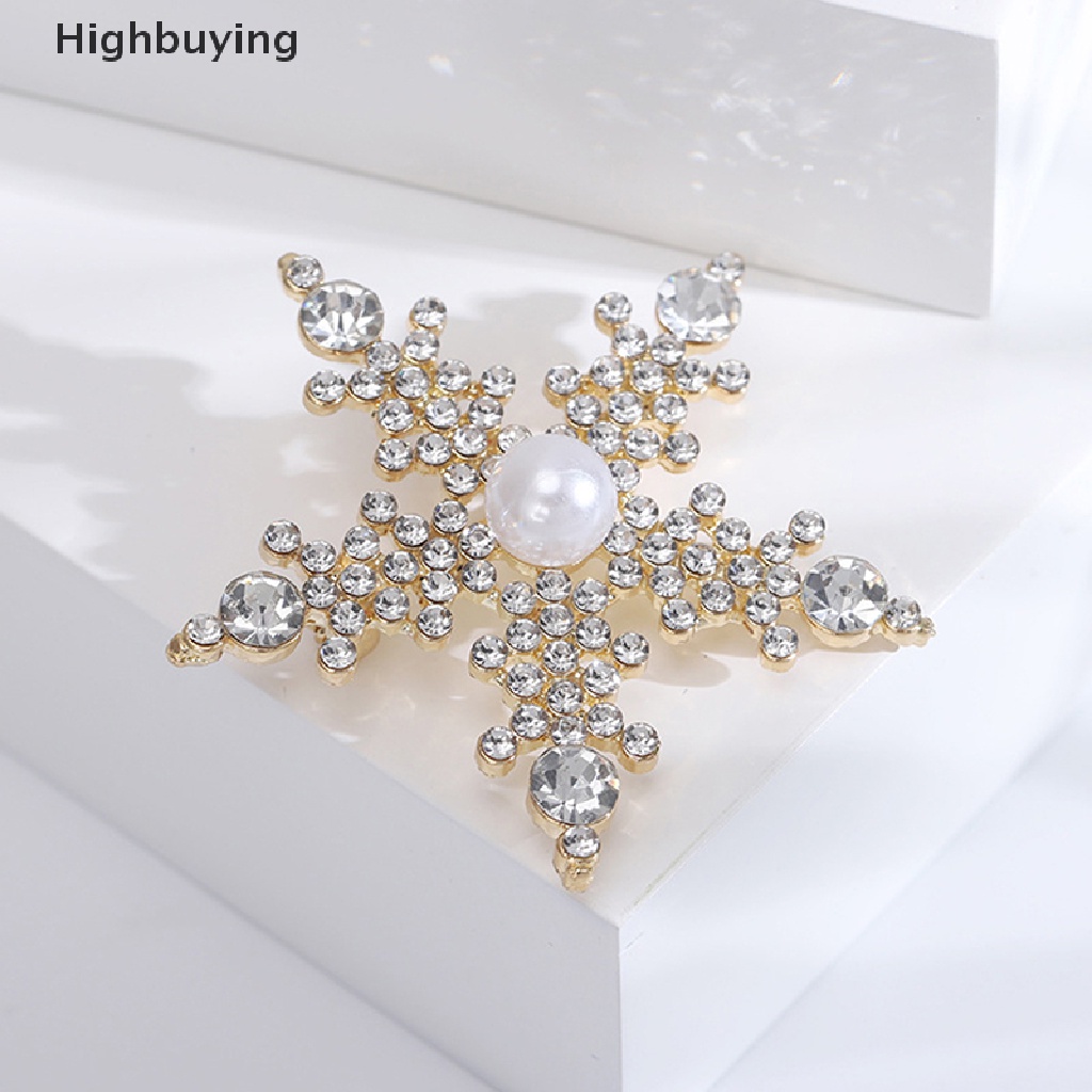 Hbid Bros Snowflake Berlian Imitasi Baru Untuk Wanita Unisex Natal Tahun Baru Pesta Brooch Pin Hadiah Glory