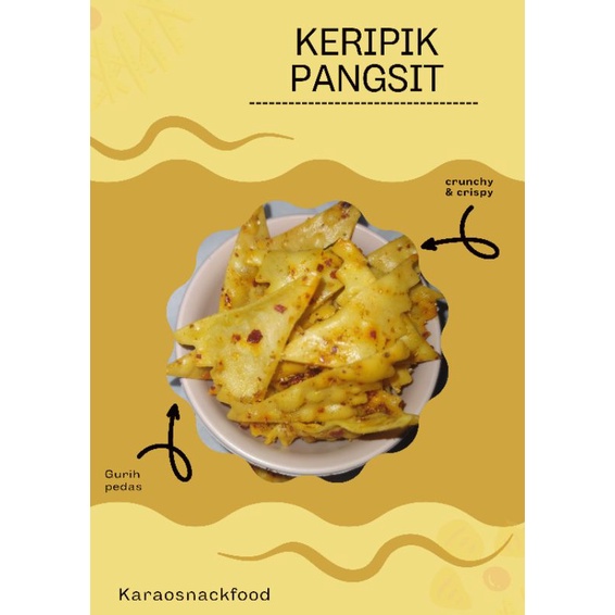 

KERIPIK PANGSIT BUMBU RUJAK/PANGSIT CIKRUH PEDAS 250 Gr/CEMILAN PEDAS