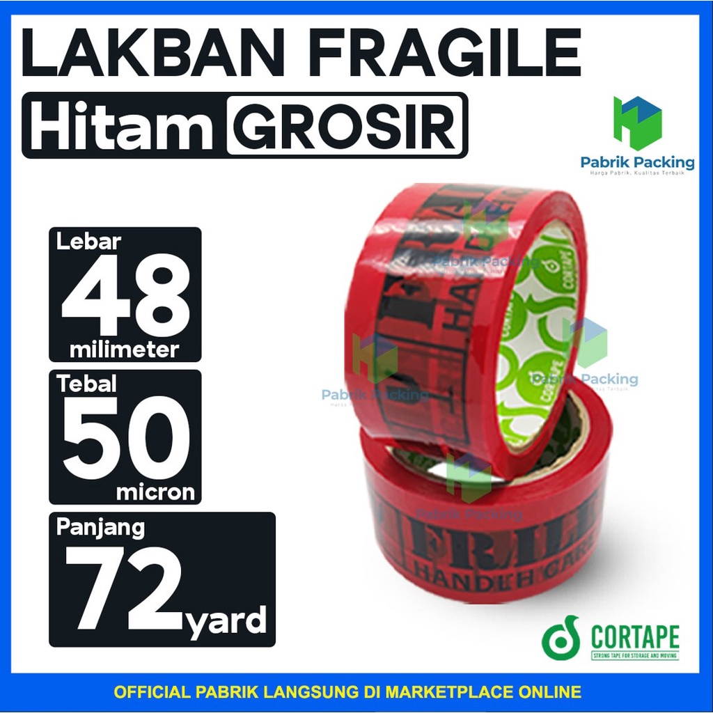 

Lakban Fragile Handle With Care 48mm x 72yard Termurah Satuan