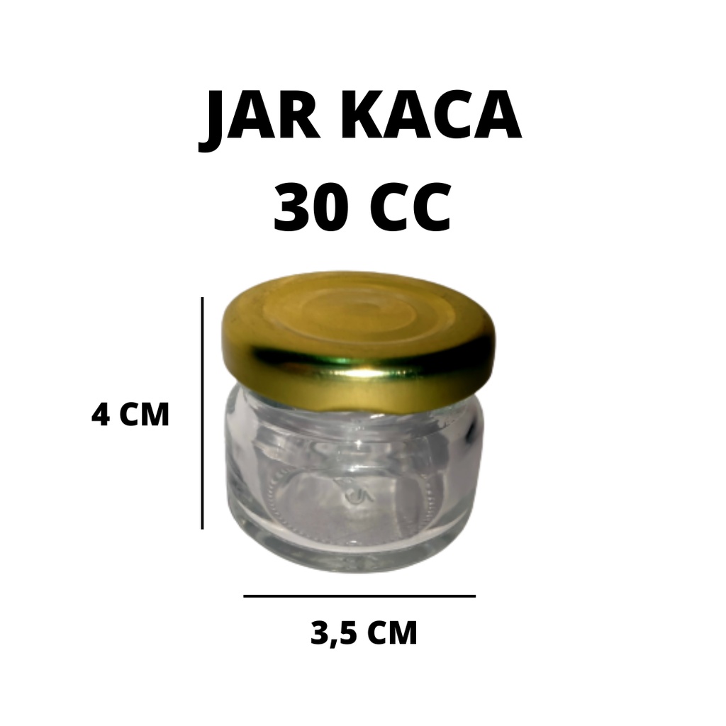 [5pcs] Glass Jar Kaca Tutup Emas 30 cc | Jar Selai 30 cc