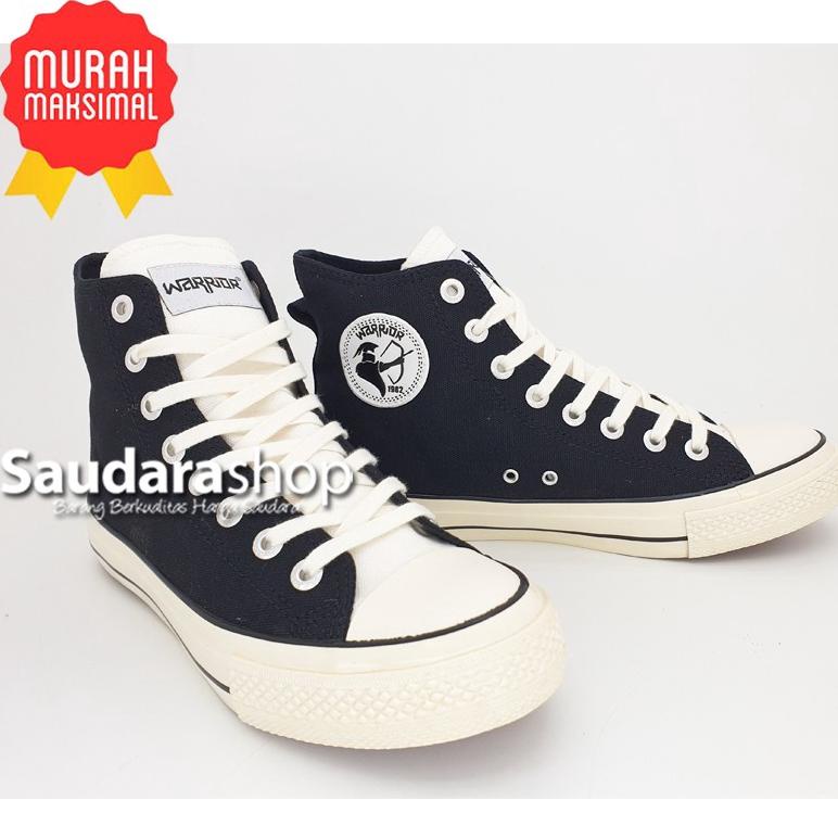 Sepatu Warrior POSEIDON Black HC / Sepatu Warrior POSEIDON Hitam HIGH