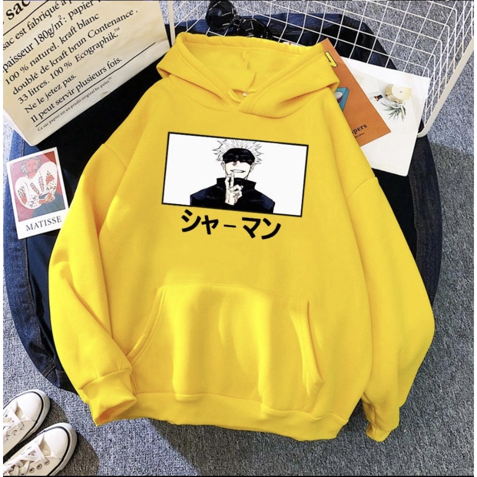 JPN Satoru Gojo anime Jumper Hoodie II  Sweater Hoodie Trendy II Sweter Oblong Topi Sz M - XL ( Pria &amp; Wanita / Anak &amp; Dewasa )