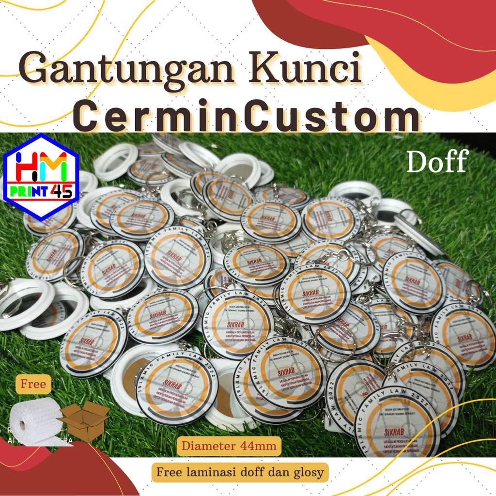 Gantungan Kunci Cermin 44mm Termurah