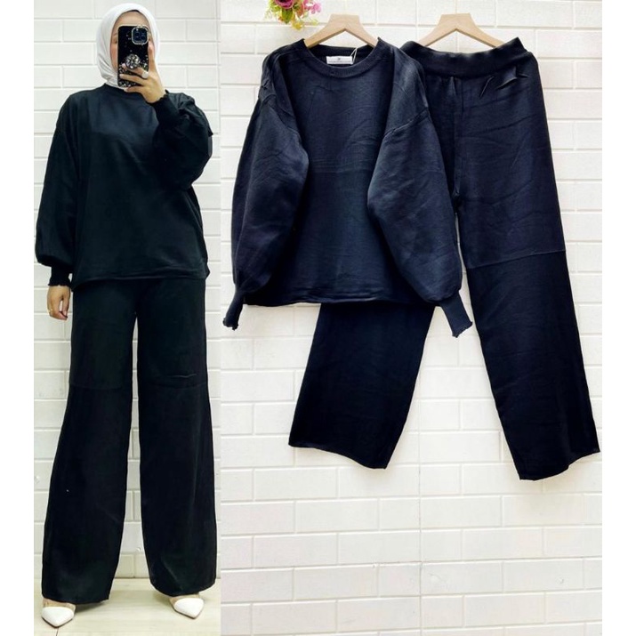 stelan kulot rajut polos import/fashion wanita modern