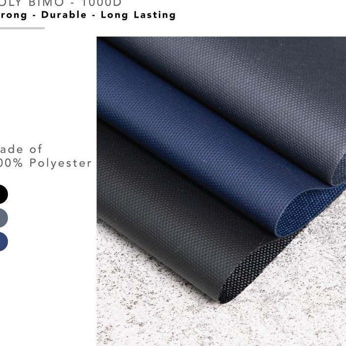 Rekomendasi Bahan Kain tas cordura BIMO 1000D Double Face / two side WR Anti air