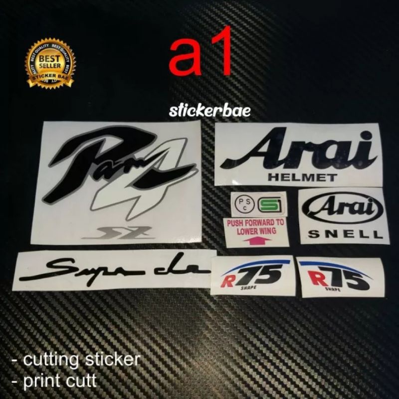 Sticker helm ala ala full face/ hall face ram4 1 set