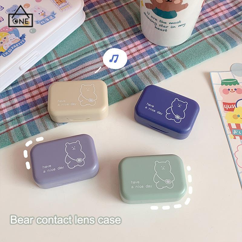 COD❤️Softlens Case Tempat Mini Kotak Soflens Warna Wadah Penyimpanan Lens Tekan Flip Cover Portable