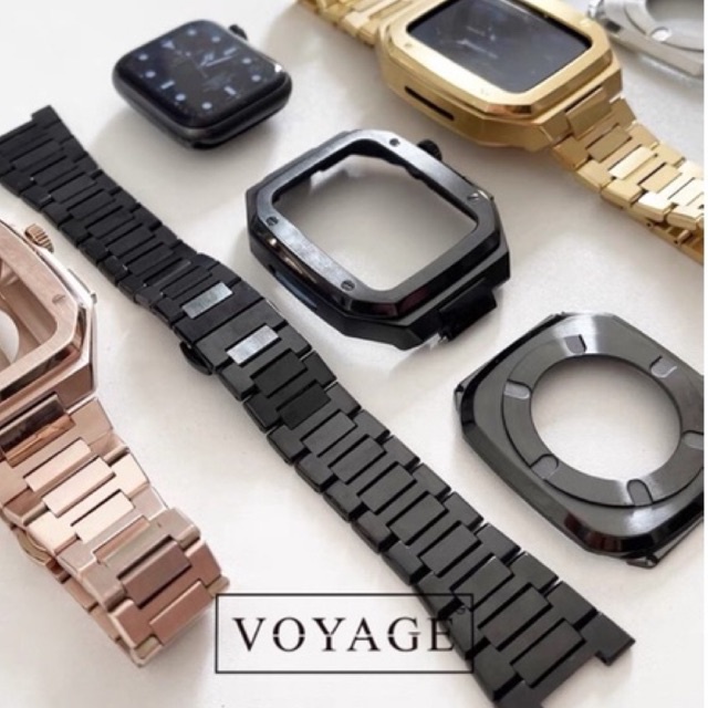 Strap Case Bumper Apple watch Stainless Steel 316L PREMIUM iwatch series 1 2 3 4 5 6 7 8 44mm 45mm AP Audemars gold silver link space