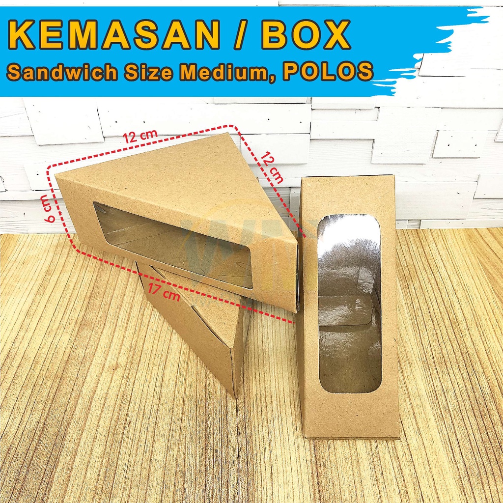 Box Sandwich Isi 3 Roti / Sandwich Box Fruit Sando / Kemasan Sandwich Segitiga / Box Sandwich / Packaging Kraft Sandwich / Kotak Roti Kraft Food Grade / Packaging Sandwich Take Away / Mika Sandwich Segitiga / Sandwich Mika