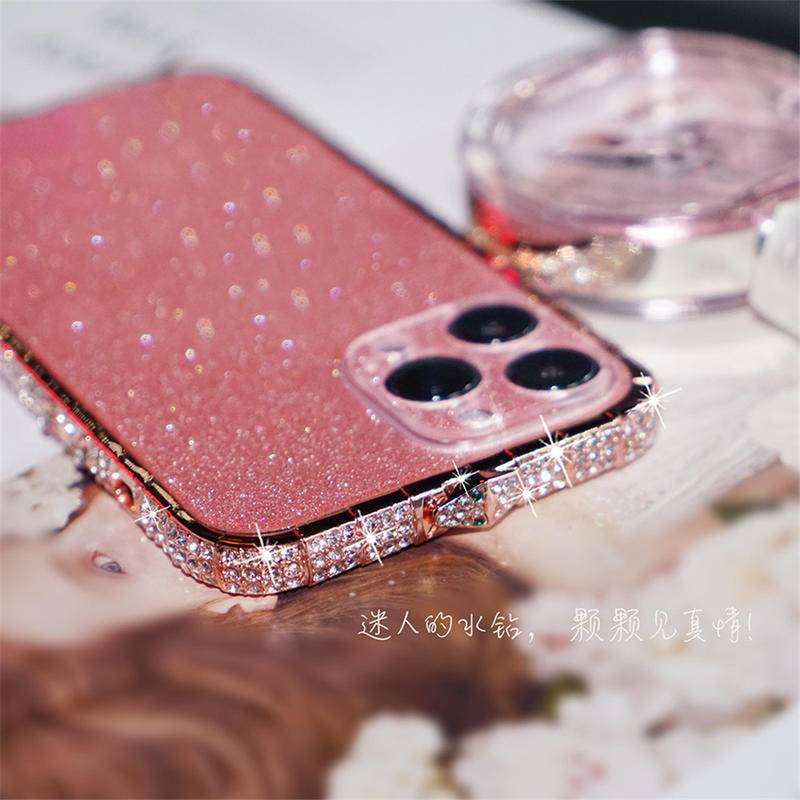 IPHONE Casing Bumper Bahan Metal Berlian Berkilau Untuk Iphone14 13 12 11 Pro Max Plus Case Bling Cover Untuk Iphone12 Casing Mini iPhone14Plus