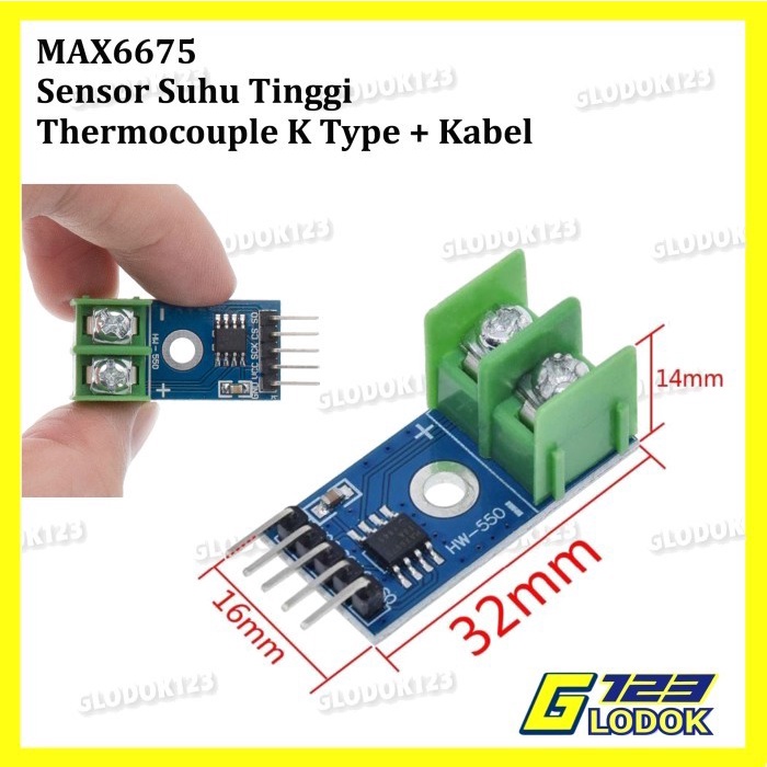 MAX6675 K Type Thermocouple Temperature Sensor Suhu Arduino Module