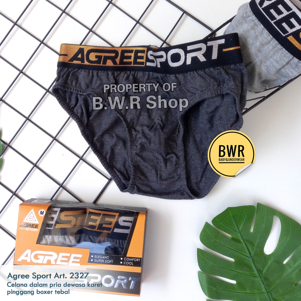 [ 2pc ] CD AGREE SPORT 2327 / Celana Dalam Pria Dewasa Karet Tebal 2327 Pakaian Dalam Pria Karet Boxer Adem | Bwr