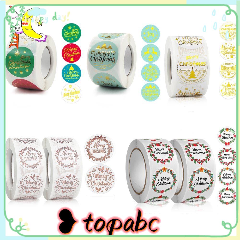 Top Merry Christmas Stiker Paket Baking Stamping Kartu Label Liburan DIY Decor Dekorasi Natal