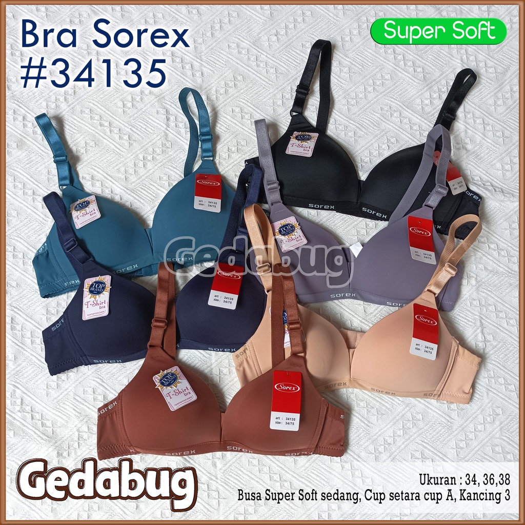 Bra Sorex T-shirt 34135 Bra Busa super soft tanpa kawat Kancing 3 | BH Sorex Original - Gedabug