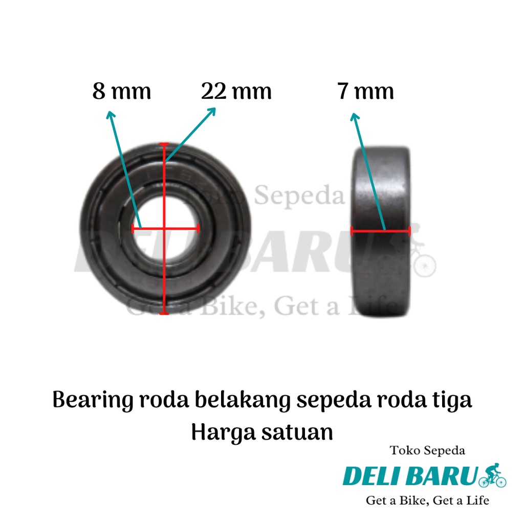 Bearing roda tiga Bering ban belakang klahar sepeda anak roda tiga SATUAN