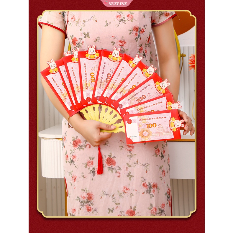 Ohaya Amplop Merah Imlek Amplop Merah Berbentuk Kipas Amplop Merah 2023 rabbit Dekorasi Tahun Baru Festival Musim Semi pressure money Saku Merah Dekorasi Pernikahan Pernikahan Pernikahan Tas Amplop Merah [ZXL]