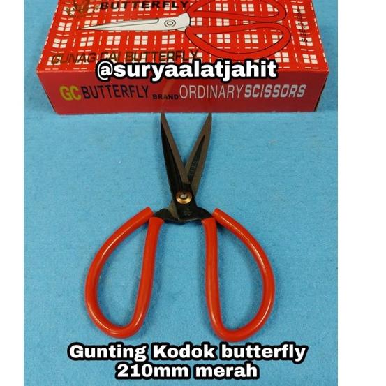 

(3HNA1-E Gunting Kodok butterfly 210mm gagang merah lapis plastik =rp.15.000/1pcs #5A