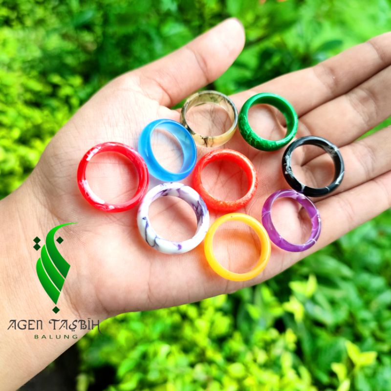 Cincin Akrilik Resin Handmade Cantik, Size 17mm-20mm