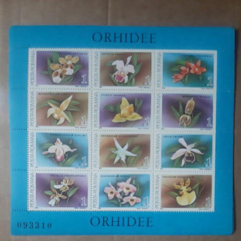 

Perangko Rumania seri anggrek Orchid Sheet 12 prangko