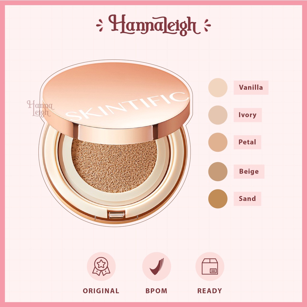 SKINTIFIC Cover All Perfect Cushion High Coverage Poreless Flawless Foundation 24H Long-lasting SPF35 PA++++