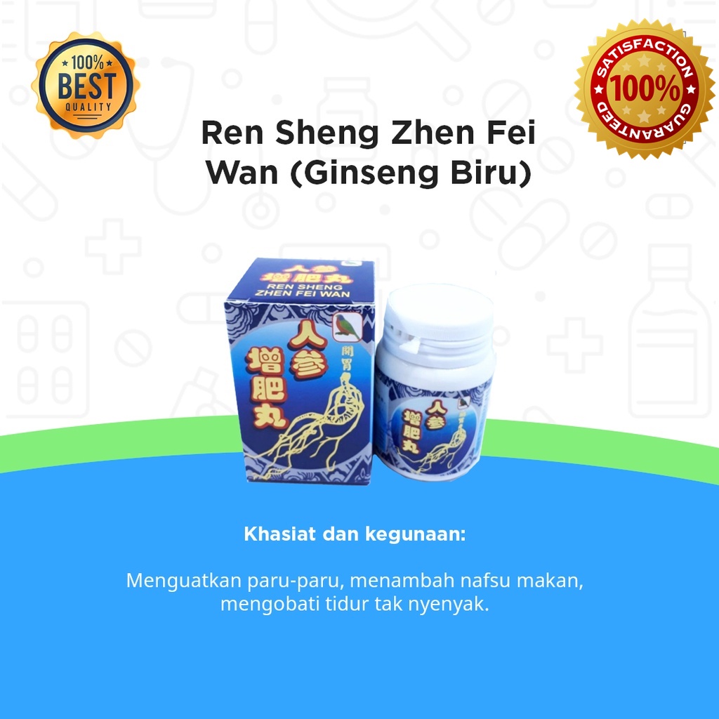 

BEST SELLER Ren sheng zhen fei wan ori Penggemuk badan ginseng biru kemasan baru kapsul penambah bb obat herbal penambah nafsu makan