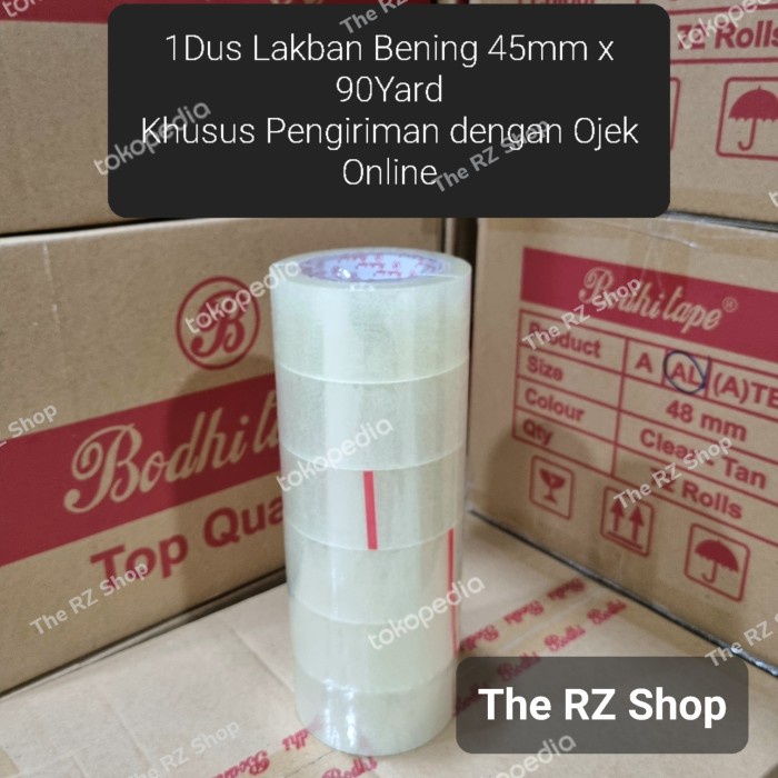 

1Dus Lakban Bening 45mm x 90Yard Khusus Ojol, Lakban Bening 90Yard