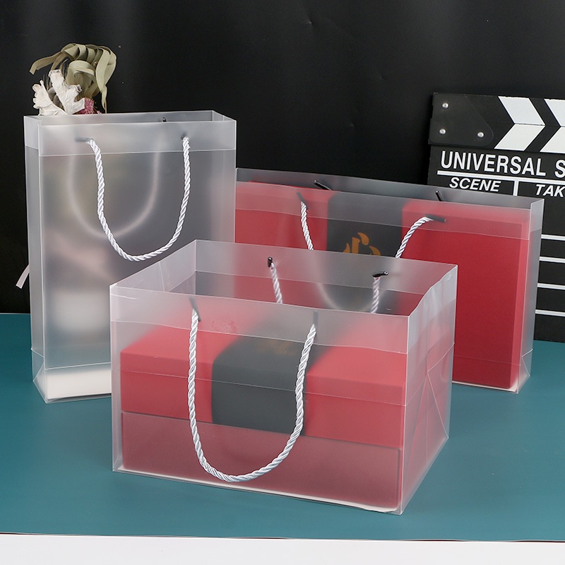 

Satuan - hampers bag PP Frosted handle nilon / transparent doff tas hamper goodie bag
