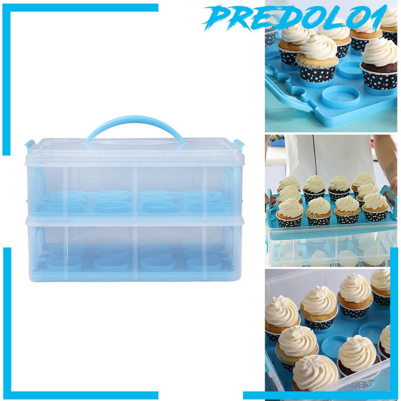 [Predolo1] Cupcake Carrier Storage Wadah Transporter Makanan Tempat Kue Kering