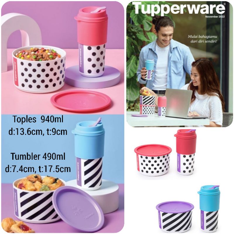 Tupperware Original Toples Tumbler Set Canister Botol Minum Kopi Teh Promo Murah