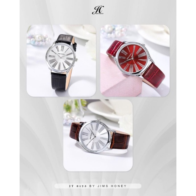 JIMS HONEY JT 8125 PLUS JAM TANGAN WANITA ANALOG ANTI AIR (FREE EXCLUSIVE BOX)