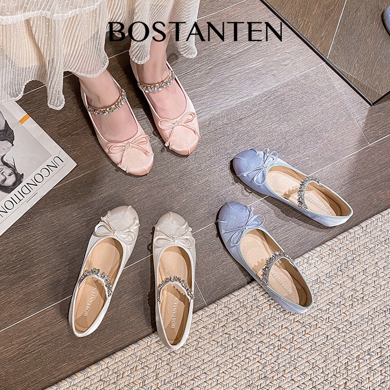 BOSTANTEN Sepatu Wanita Flatshoes Pansus Pesta Pernikahan Korea style