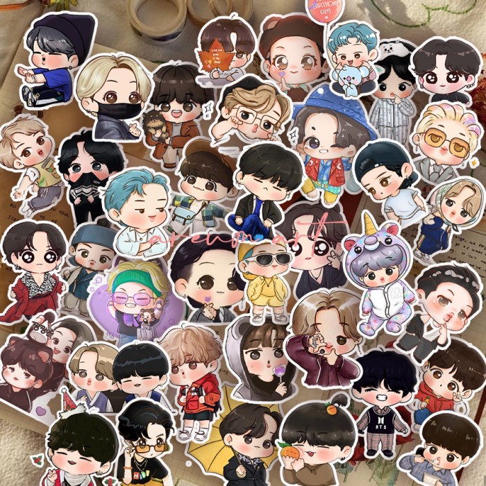 

50 PCS Sticker BTS Kpop ARMY TINYTAN Cute Cartoon BTS/ARMY/BLACKPINK/EXO/STRAYKIDS/NCT