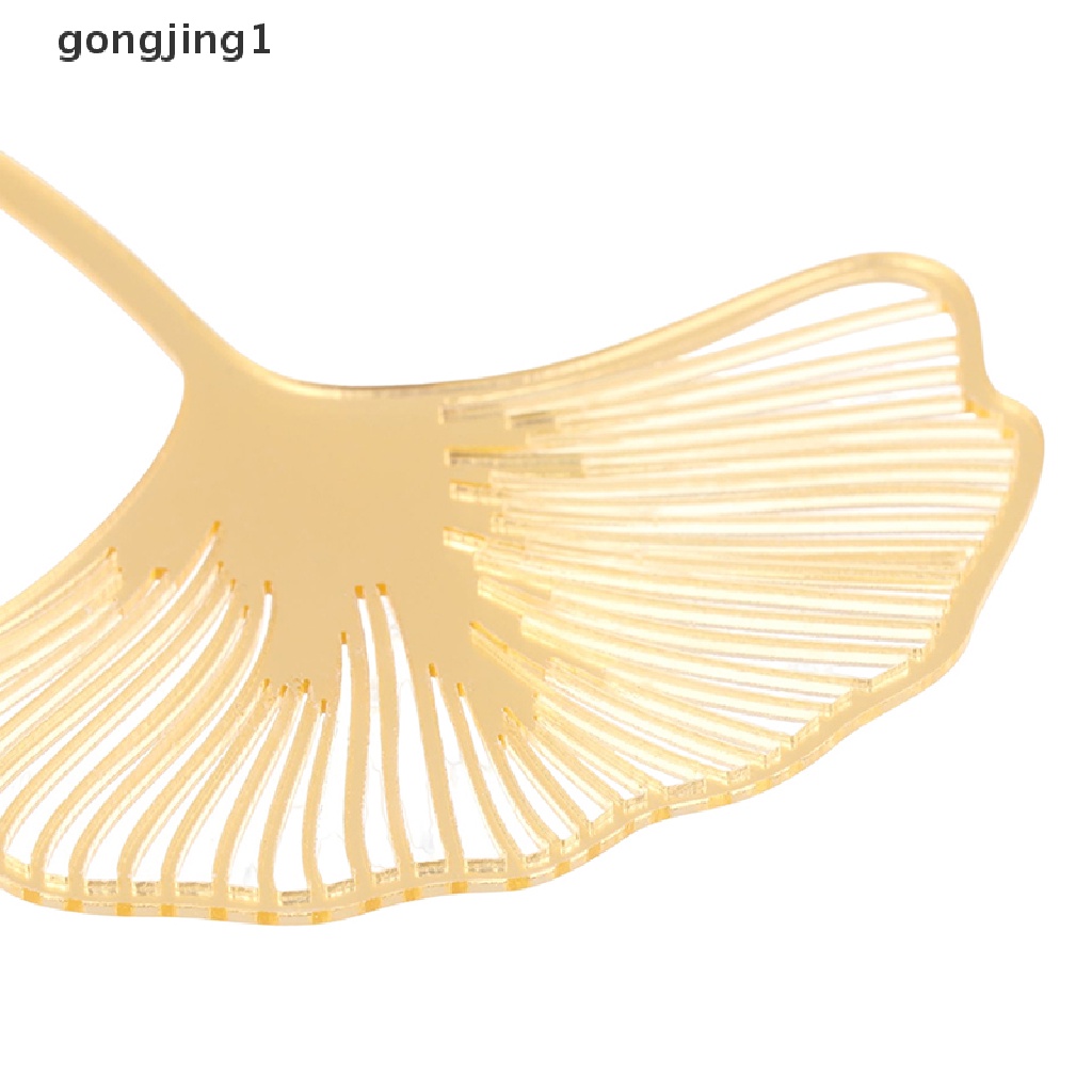 Ggg 1Pc Akrilik Gold Ginkgo Leaves Cake Topper Selamat Ulang Tahun Kue Insert Card ID