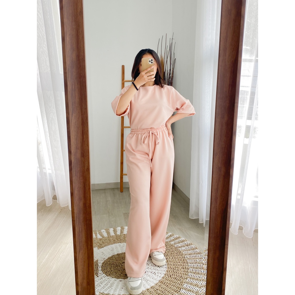 AGLIFA SET / ONE SET WANITA / MANGO KNIT VIRAL  / STELAN BAJU CANTIK