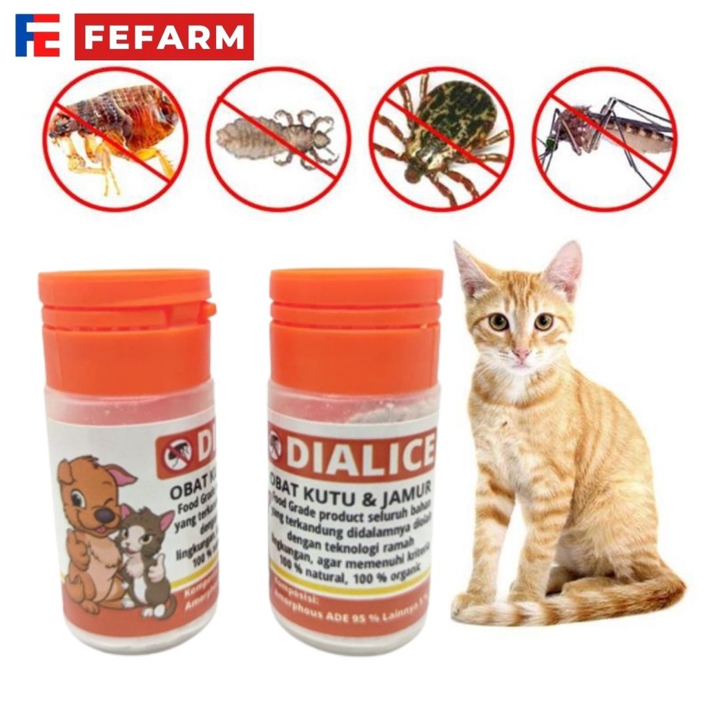 DIALICE Obat Kutu Kucing Anjing Kelinci 100% FOOD GRADE FEFARM