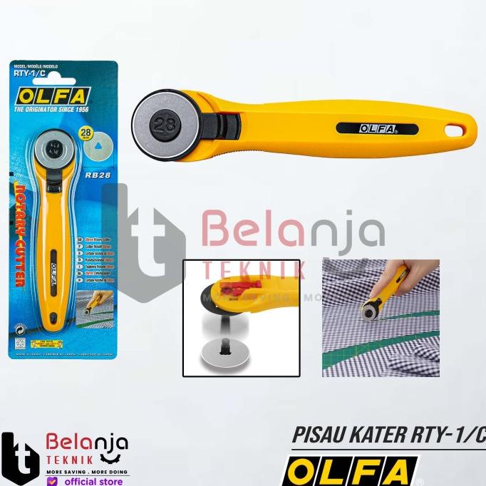 

Olfa Rotary Cutter 28mm RTY-1/C Kater Pisau Pemotong Putar Kain 28 MM