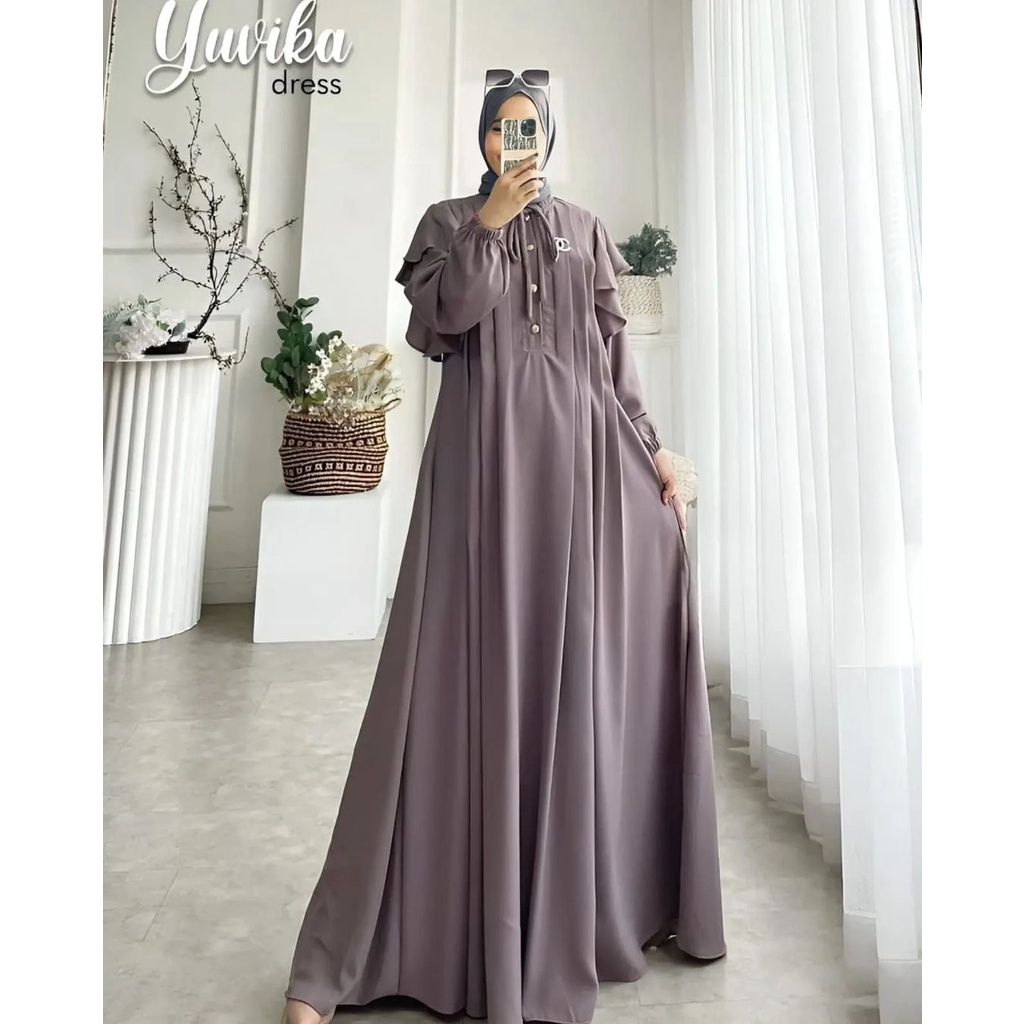 YUVIKA DRESS GAMIS CRINKLE AIRFLOW PREMIUM DRESS WANITA TERBARU 2023 GAMIS WANITA BAHAN CRINGKLE MEWAH