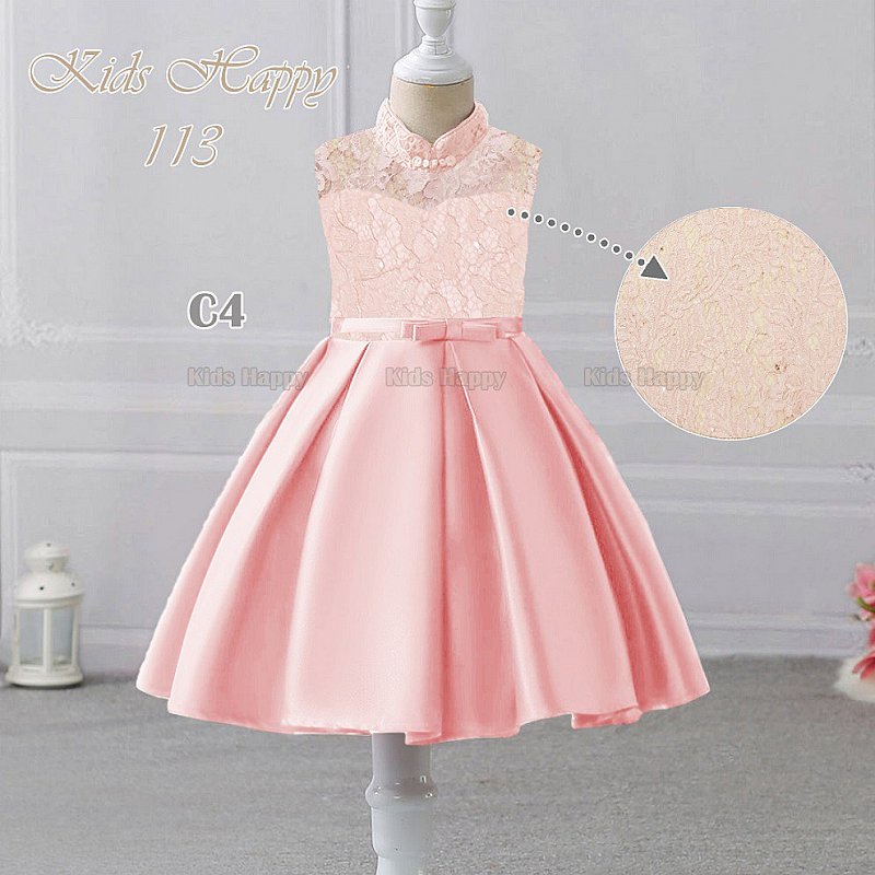 Dress Imlek Anak Perempuan Anak 3 Tahun Gaun Imlek Pink Satin Brokat