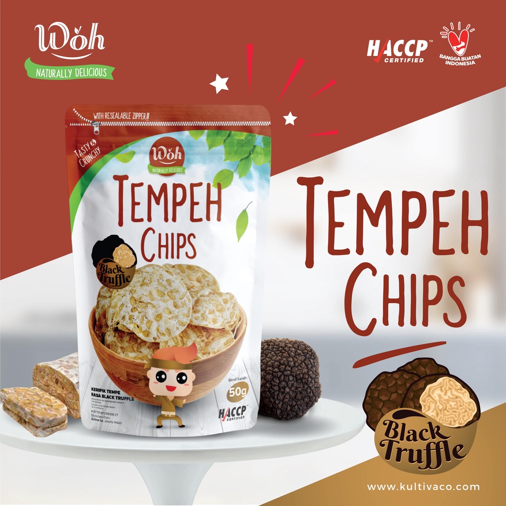 Jual Woh Tempeh Chips Black Truffle (Woh Keripik Tempe Jamur Truffle
