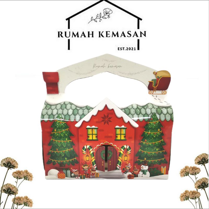 

Box Handle "Christmas House" ukuran 27,5 x 9,5 x 13