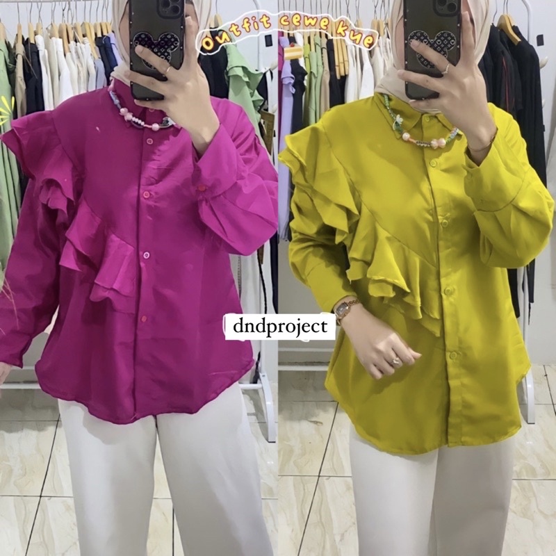 Naira Blouse Ruffle Korean Style