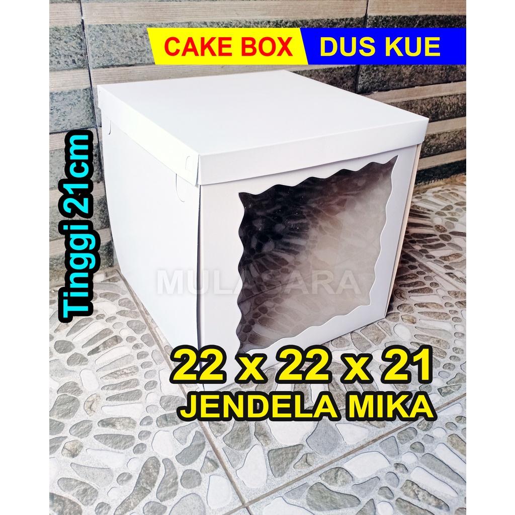 DUS 22x22x21 JENDELA MIKA/ DUS 22x22 tinggi/ Dus Kue ultah/ Box Kue BOLU/ box Roti/ Cake Box