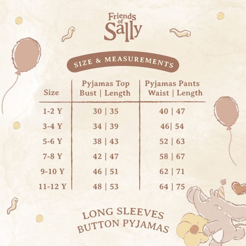 Friends of Sally Pyjama long buttoned Short Buttoned