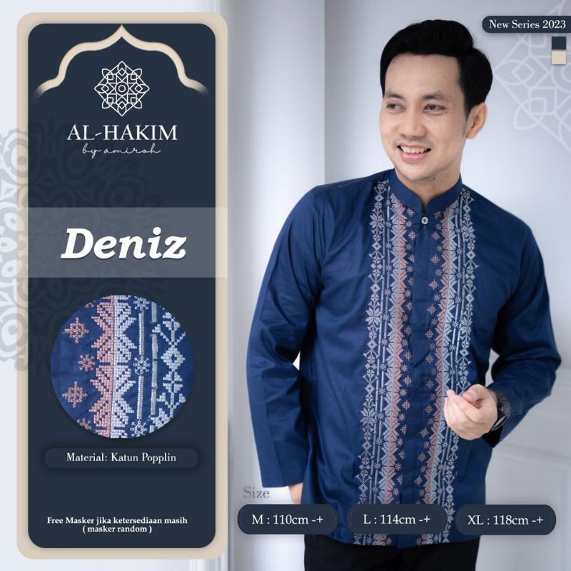 KOKO DENIZ ORI AL HAKIM BY AMIROH | Baju Koko Lengan Panjang