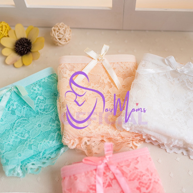 Celana Dalam Wanita Sexy CD Renda Transparan Pakaian Dalam Wanita Underwear Lace Flower One Piece Bahan Adem Lembut Nyaman