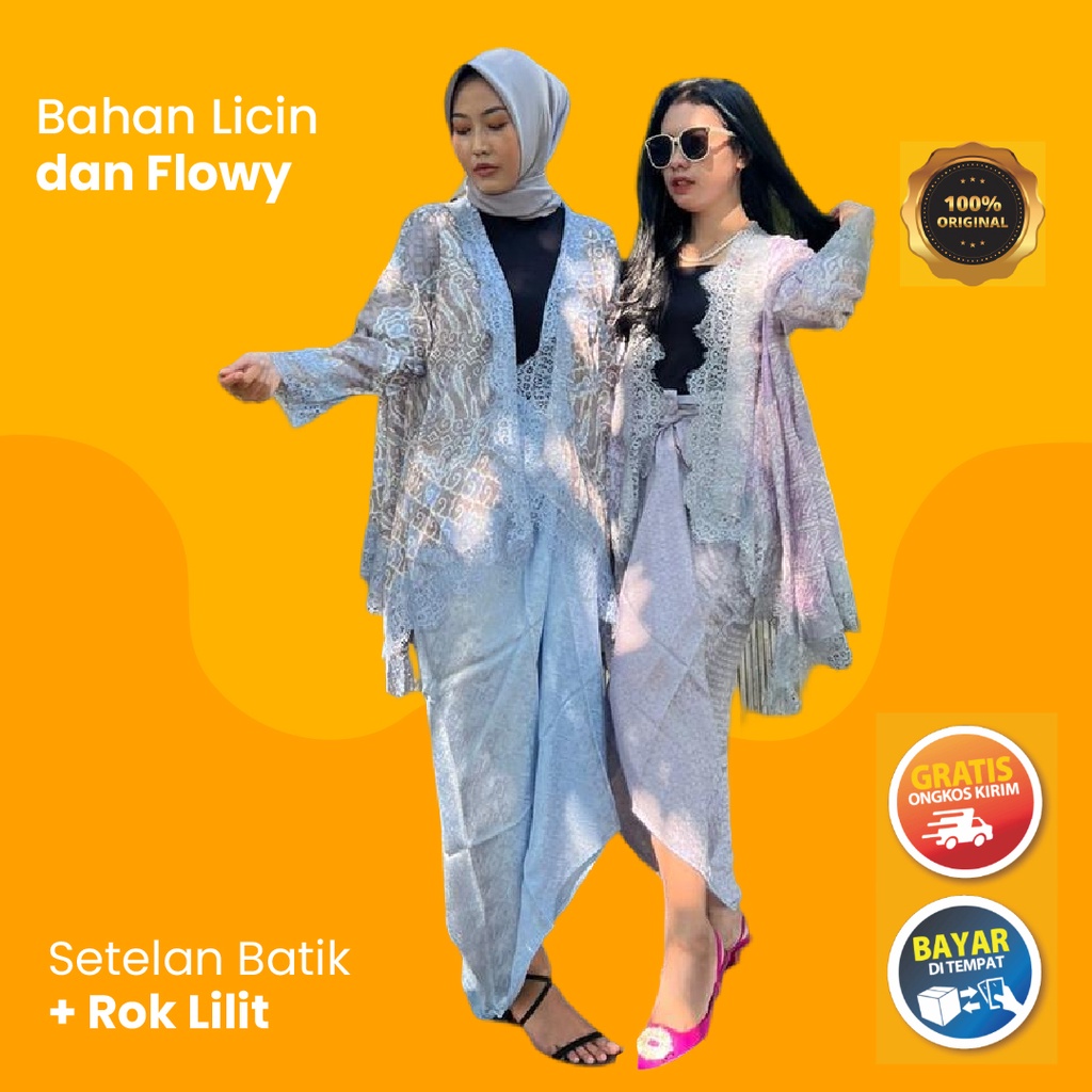 Setelan Blouse Batik Dan Rok Lilit Baju Kondangan Wanita Kekinian Remaja Terlaris By Batik.shanum