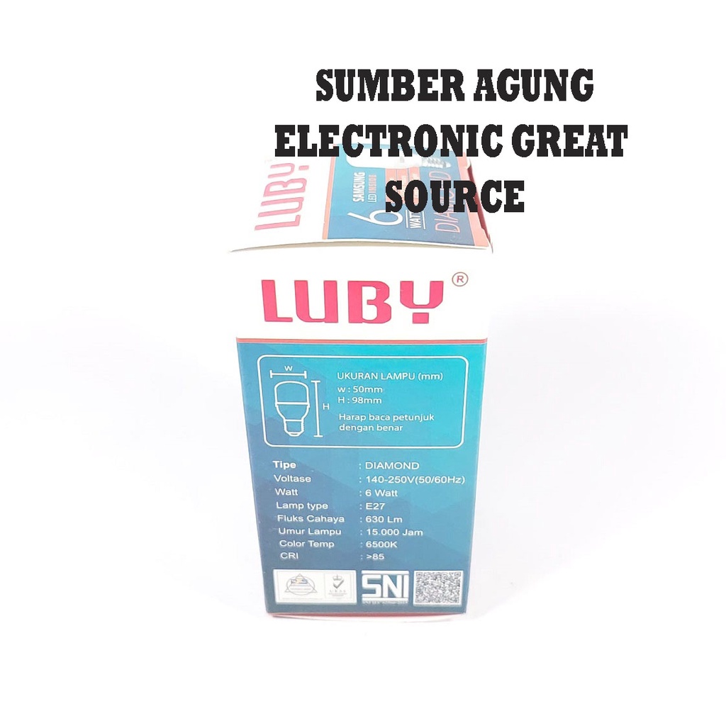 Luby Diamond 6W Lampu LED Samsung Inside 6 Watt 630Lumen Super Terang