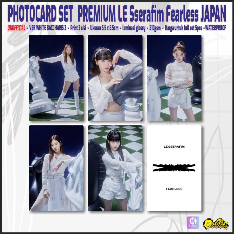 Unofficial Photocard Set Premium Le Sserafim Season Greeting 2023 / print 2 sisi laminasi glossy / anti air isi 5 pcs