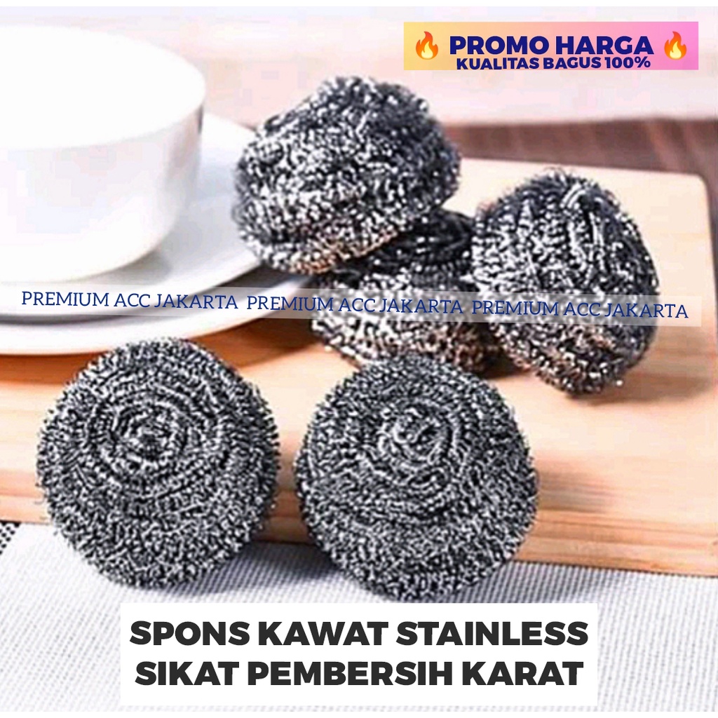 Spons Pembersih Karat / Sabut Kawat Cuci Piring / Spons Kawat Stainless Steel Dishwashing Wire
